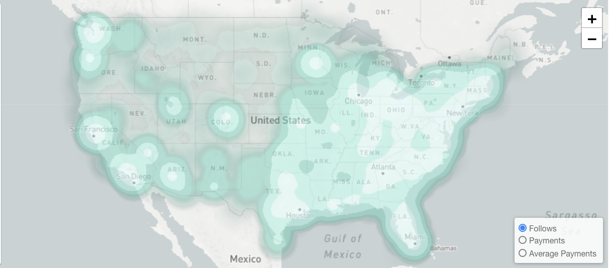 doxo Bill Pay Directory heat map